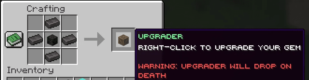 Upgrader crafting recept